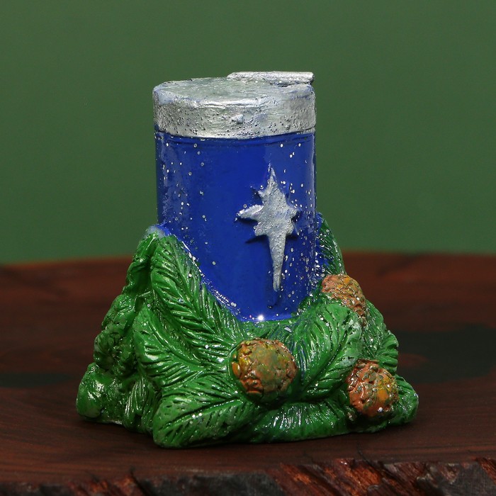 Новогодняя свеча «Сeребряное Рождество», без аромата, 5.5 х 5 см