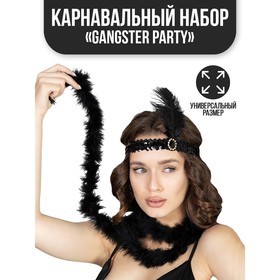 Карнавальный набор Gangster party, повязка, боа