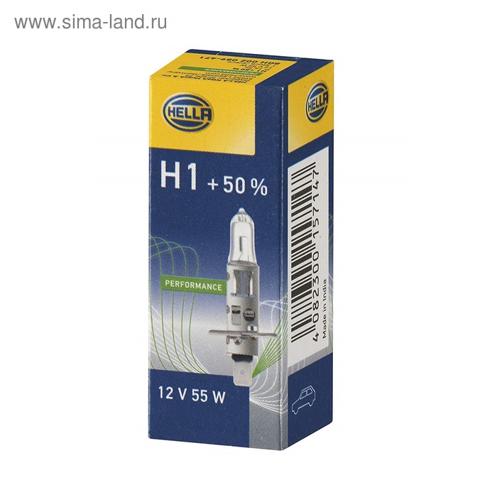 фото Лампа автомобильная hella +50%, h1, 12 в, 55 вт, 8gh 002 089-471