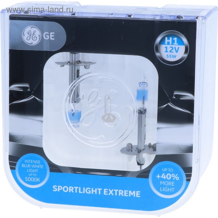 Лампа General Electric SportLight Extreme, H1, 12 В, 55 Вт, набор 2 шт, 50310SUP (уп.2)