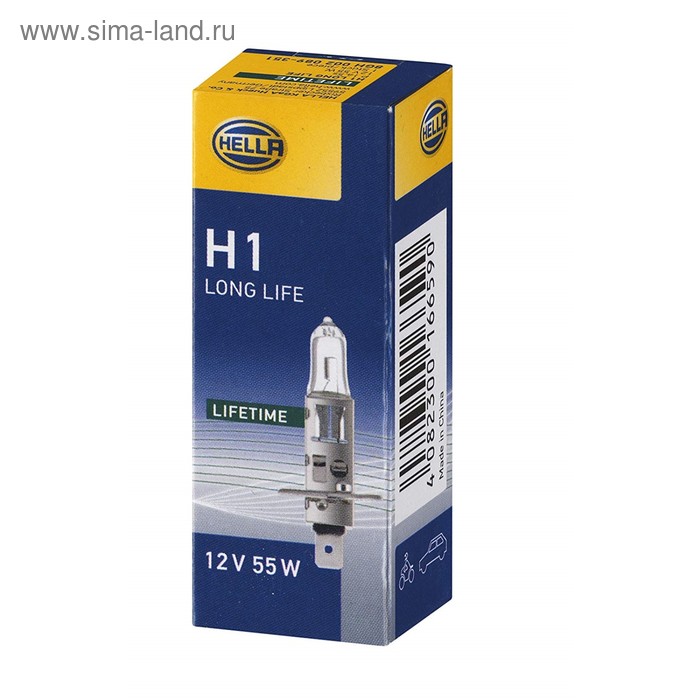 Лампа автомобильная Hella Long Life, H1, 12 В, 55 Вт, 8GH 002 089-351