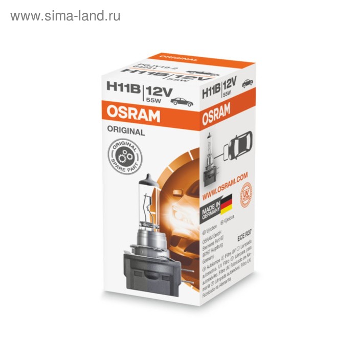 Лампа автомобильная Osram, H11B, 12 В, 55 Вт, 64241