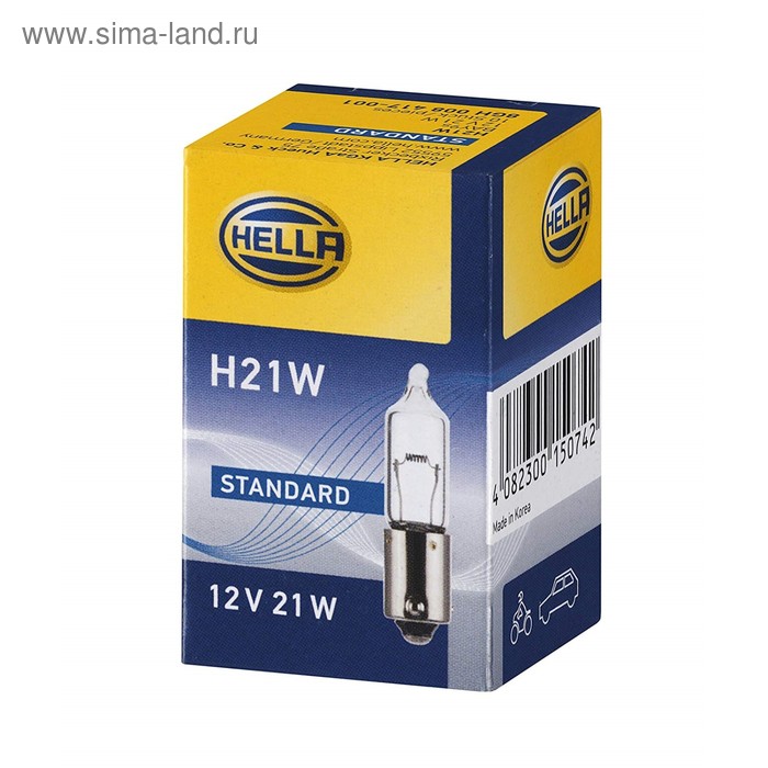 фото Лампа автомобильная hella, h21w, 12 в, 21 вт, 8gh 008 417-001