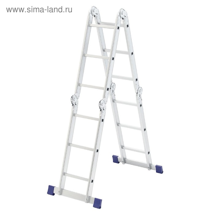 лестница шарнирная алюминиевая 4х4 россия сибртех Лестница шарнирная СИБРТЕХ 97881, алюминиевая, 4х3 ступени