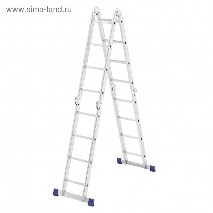 лестница шарнирная алюминиевая 4х4 россия сибртех Лестница шарнирная СИБРТЕХ 97882, алюминиевая, 4х4 ступени
