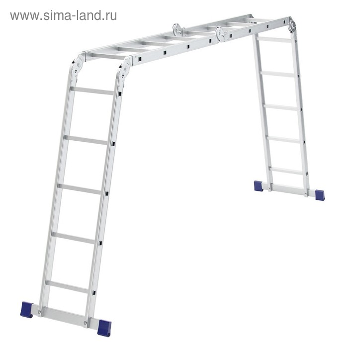 лестница шарнирная алюминиевая 4х4 россия сибртех Лестница шарнирная СИБРТЕХ 97884, алюминиевая, 4х4х5 ступеней