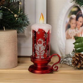 

УЦЕНКА Фигура световая "Свеча Дед мороз", 15х7х9 см, от батареек 3*AG01, пламя моргает,Т-БЕЛ
