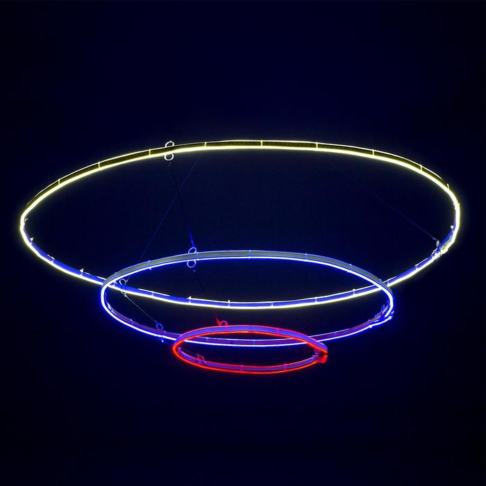 Неоновые кольца «Флаг России», 95, 65, 35 см, 576 LED, 220 В, свечение белое/синее/красное