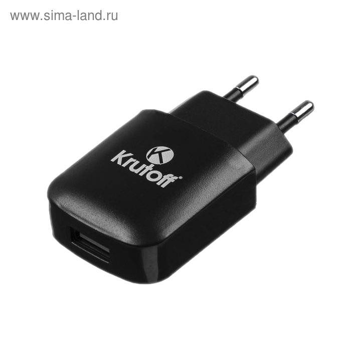 фото Сетевое зарядное устройство krutoff, usb, 2.1 a, черное