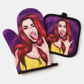 

Кух. набор 2 пр. Этель Love Life "Дерзкая", прихв. 17*17 см, рукав. 26*16 см,100% п/э