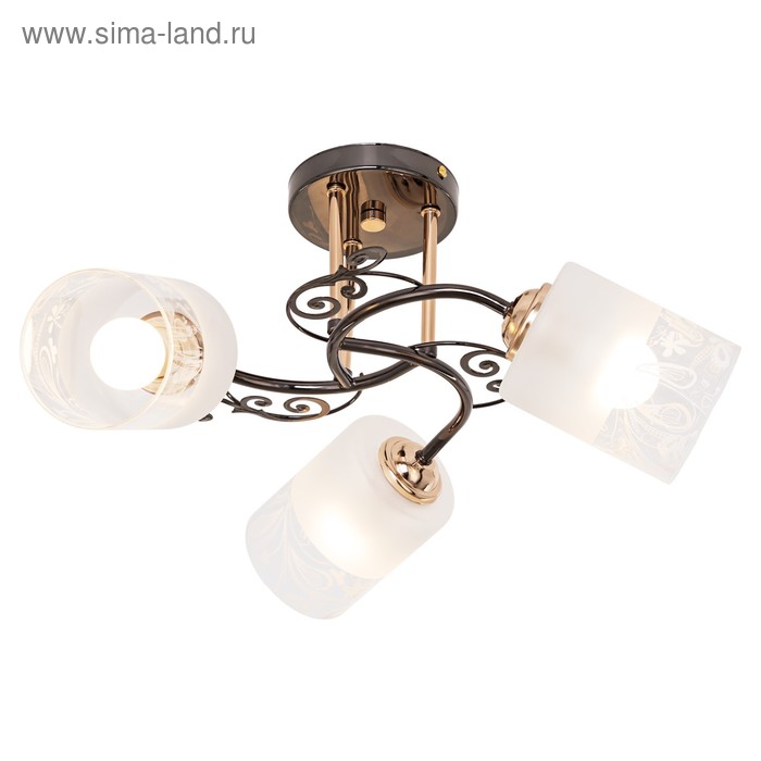 

Люстра ЭкономСвет 91002/3ZZH+GFD WT, 3x40Вт E27, цвет золото