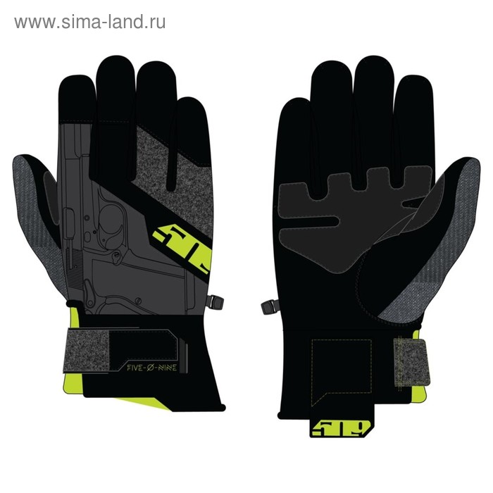 Перчатки 509 Freeride с утеплителем, размер S, чёрные, жёлтые