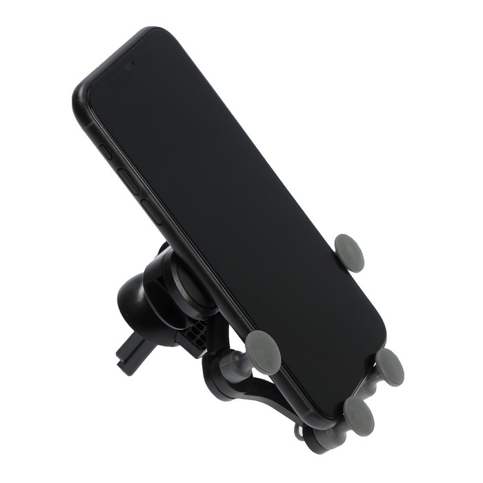 Держатель телефона Cartage в дефлектор, самозажимной 6-9.5 см, черный