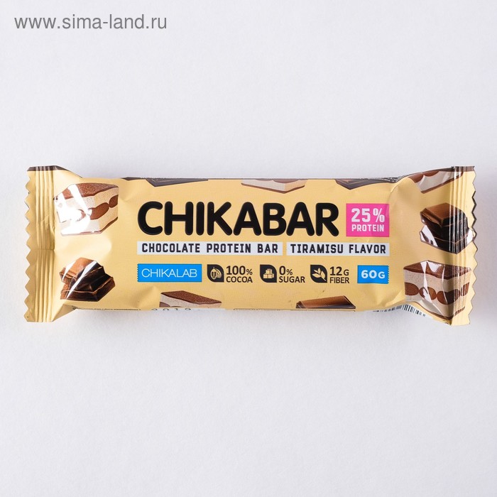 фото Батончик в шоколаде chikalab, с начинкой тирамису, 60 г bombbar