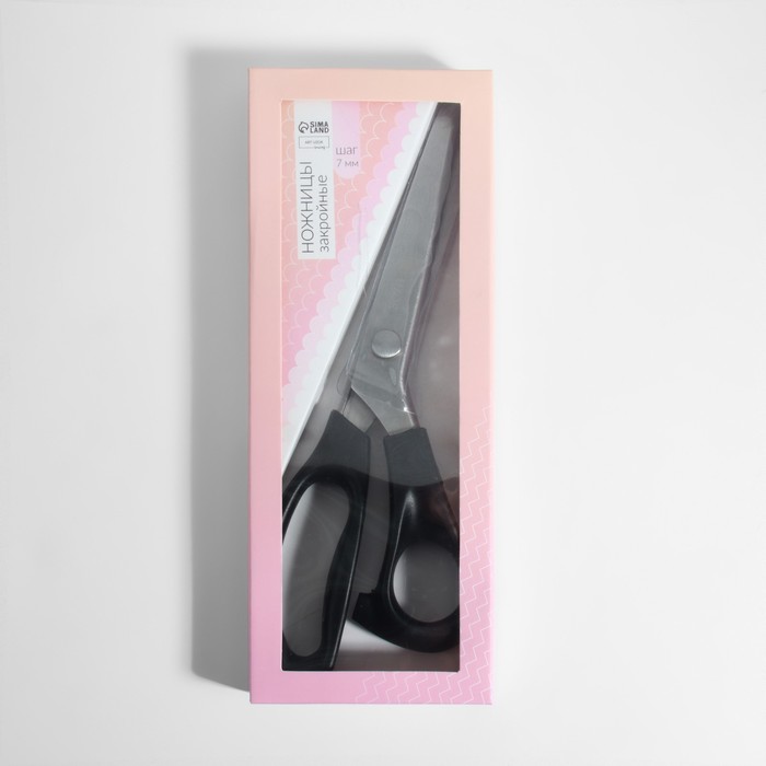 Ножницы «Зигзаг», 9,5", 23,5 см, шаг - 7 мм, в коробке, цвет чёрный