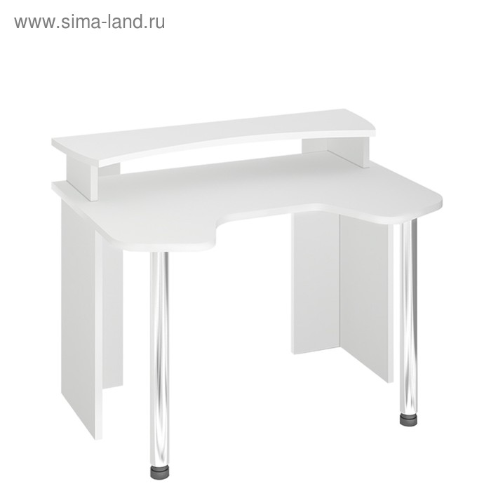 Стол СКЛ-Игр120 с надстройкой, 1200 × 900 × 950 мм, цвет белый жемчуг