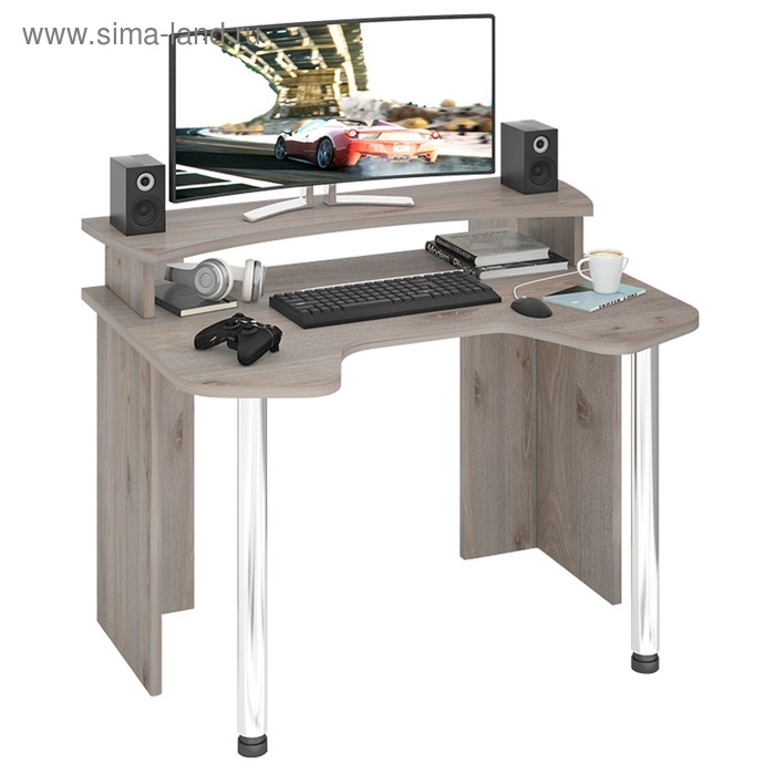Стол СКЛ-Игр120 с надстройкой, 1200 × 900 × 950 мм, цвет нельсон стол мэрдэс скл прям100р нкл 100 без тумбы с надстройкой и скругленными углами нельсон
