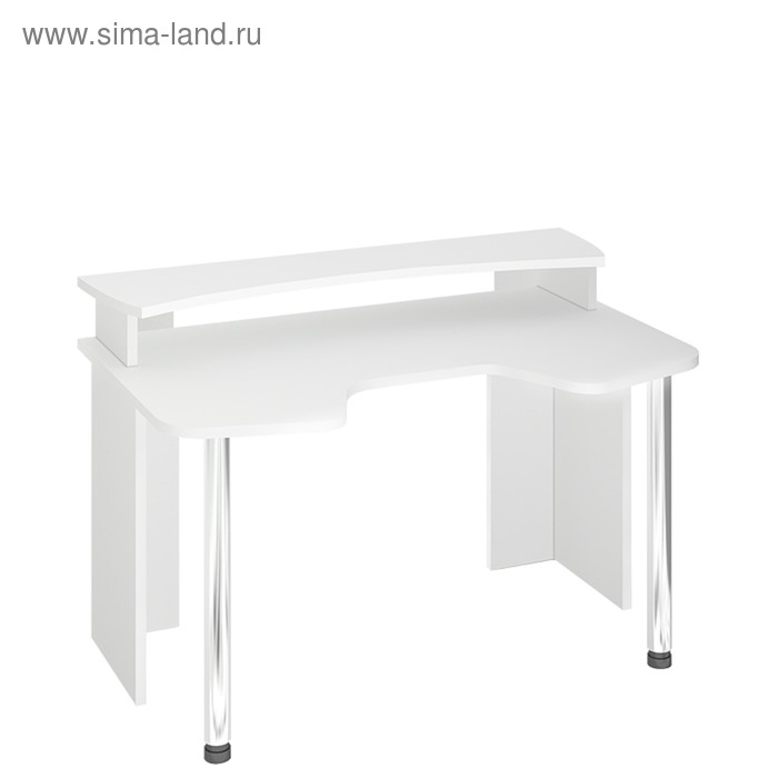 Стол СКЛ-Игр140 с надстройкой, 1400 × 900 × 950 мм, цвет белый жемчуг