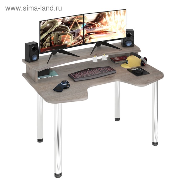 Стол СКЛ-Игр140МО с надстройкой, 1400 × 900 × 950 мм, цвет нельсон стол мэрдэс скл прям100р нкл 100 без тумбы с надстройкой и скругленными углами нельсон