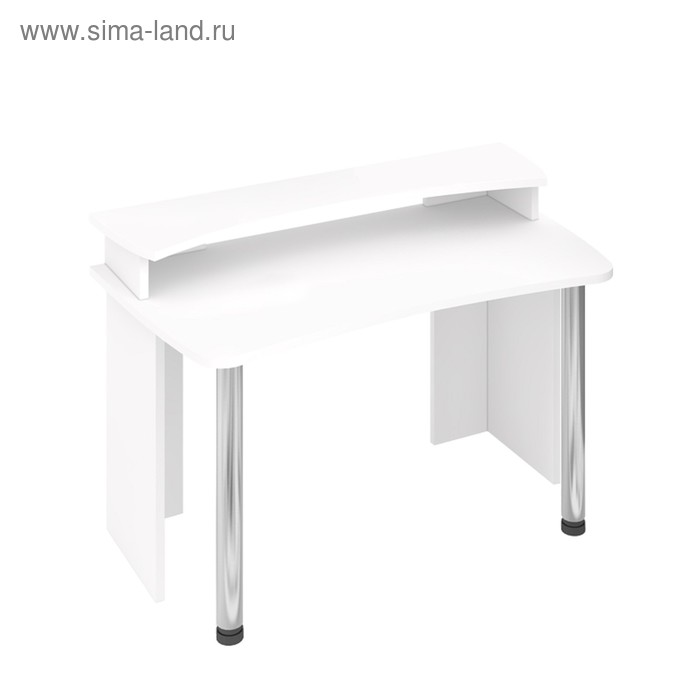 Стол СКЛ-Софт140 с надстройкой, 1400 × 750 × 950 мм, цвет белый жемчуг
