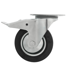 

Колесо для тележек поворотное с тормозом, d=160 мм, резина