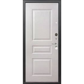 

Дверь входная «Хит 17», 2050 × 970 мм, левая, цвет чёрный шелк / магистр белое дерево