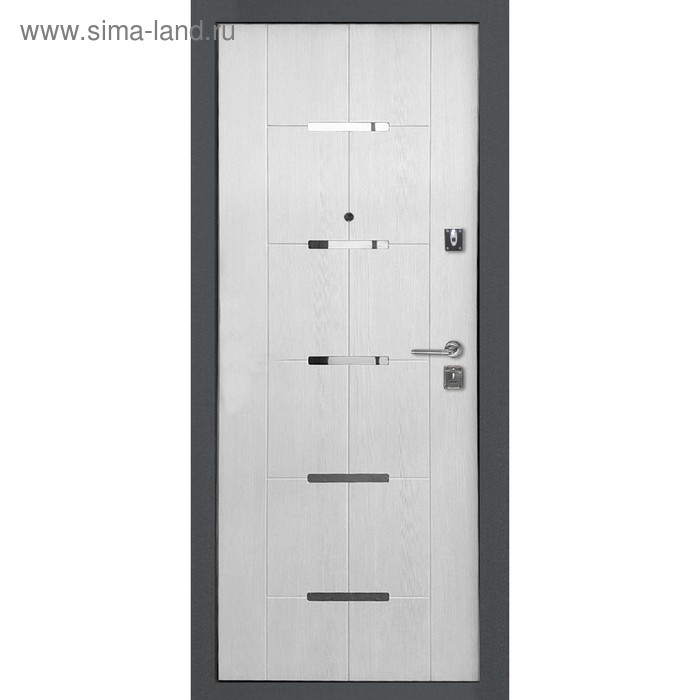 

Входная дверь SalvaDoor 1, 2050 × 860 мм, левая, цвет серый муар / лиственница белая