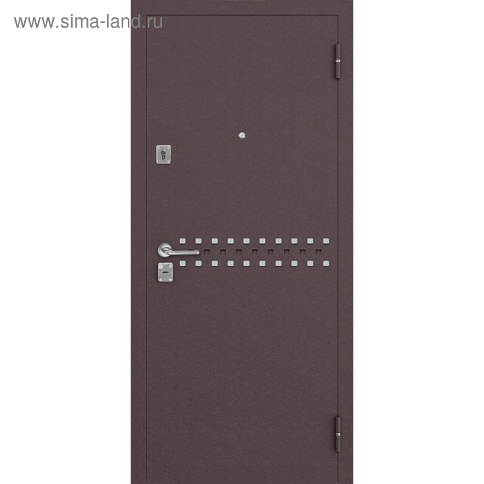 Входная дверь SalvaDoor 3, 2050 × 960 мм, левая, цвет муар бордо / лиственница белая