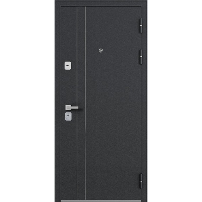 Входная дверь Graf, 2050 × 880 мм, правая, цвет чёрный шелк / ларче бьянко
