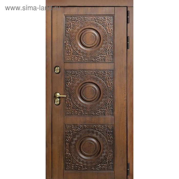дверь входная термо s 3 2050 × 860 мм левая цвет антик медь тёмный орех Входная дверь «Санрайз», 2050 × 860 мм, левая, термо