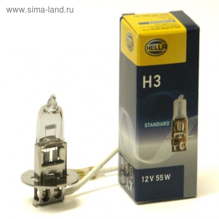 Лампа автомобильная Hella, H3, 12 В, 55 Вт, 8GH 002 090-131