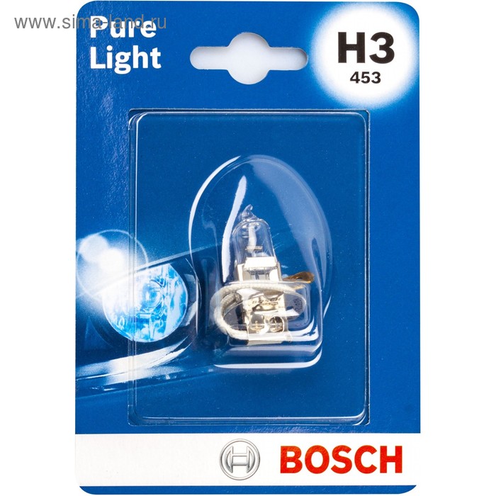 Лампа автомобильная Bosch, H3, 12 В, 55 Вт, 1987301006 лампа автомобильная goodyear super white h3 12 в 55 вт