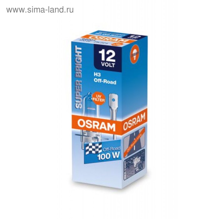 фото Лампа автомобильная osram super bright, h3, 12 в, 100 вт, 64153sb