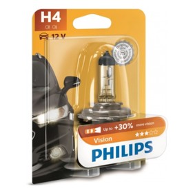 

Лампа автомобильная Philips Vision +30%, H4, 12 В, 60/55 Вт, 12342PRB1