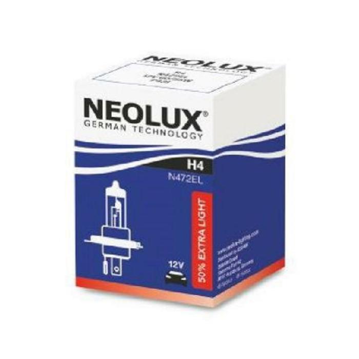 фото Лампа автомобильная neolux extra light +50%, h4, 12 в, 60/55 вт, n472el