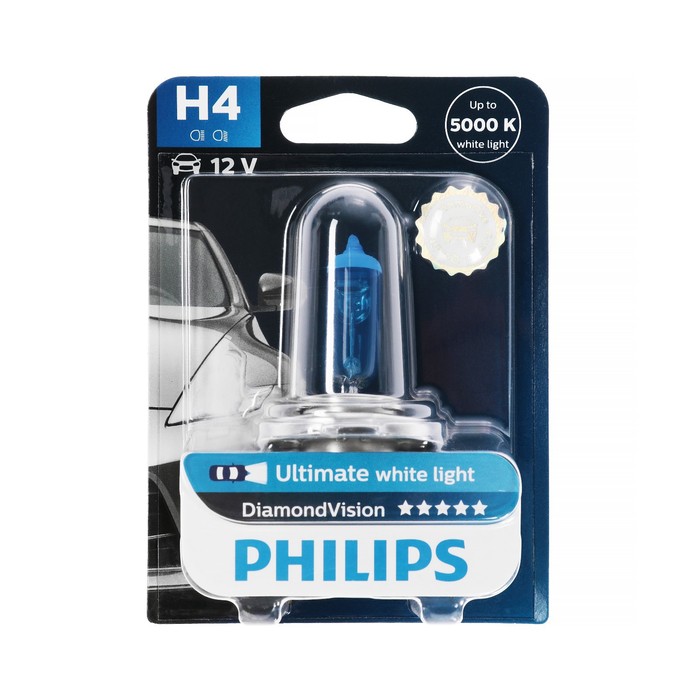 фото Лампа автомобильная philips diamond vision, h4, 12 в, 60/55 вт, 12342dvb1