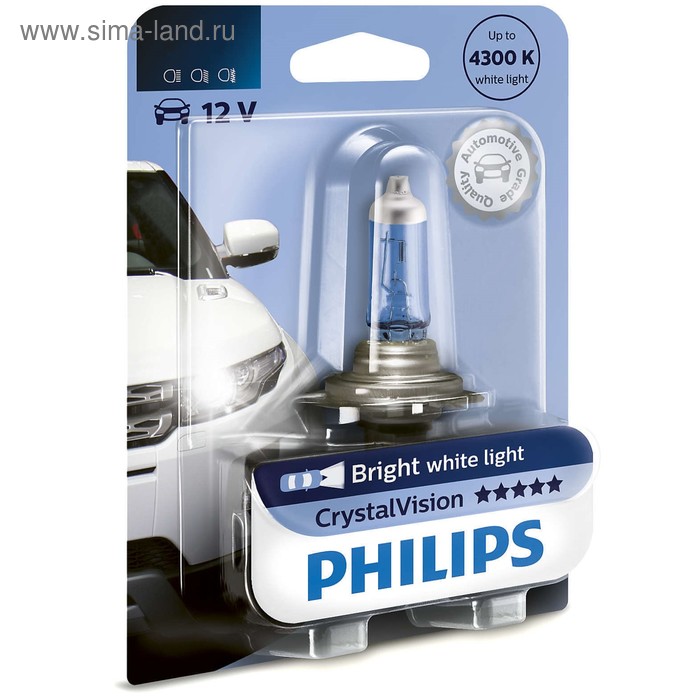 фото Лампа автомобильная philips crystal vision, h4, 12 в, 60/55 вт, 12342cvb1