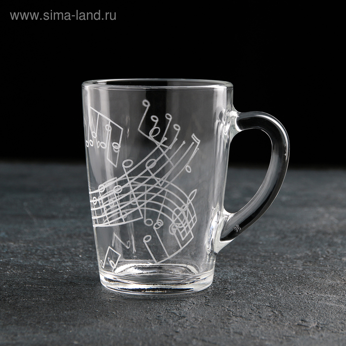 фото Кружка гравированная «джаз», 300 мл, рисунок серпантин gidglass