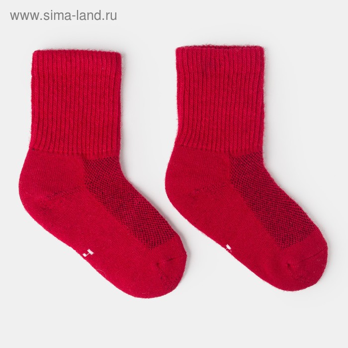 Носки детские шерстяные, цвет красный, размер 12-14 см (2)