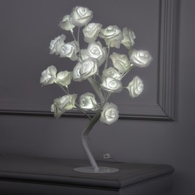 Светодиодный куст 0.45 м, 'Розы белые', 24 LED, 220V, БЕЛЫЙ Ош