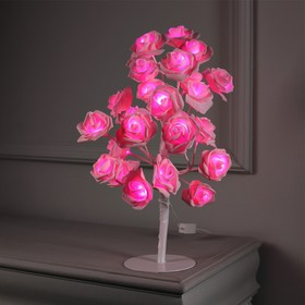 Светодиодный куст 0.45 м, 'Розы розовые', 24 LED, 220V, РОЗОВЫЙ Ош