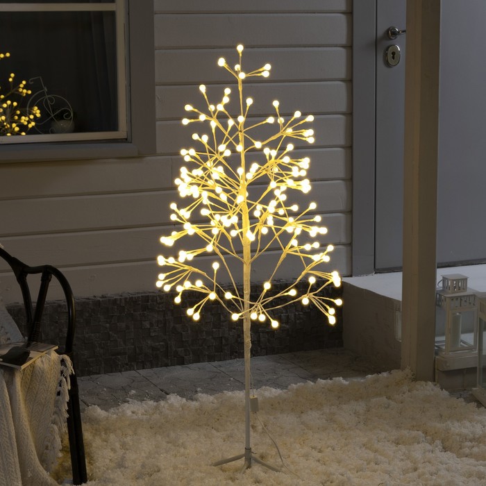 Светодиодное дерево «Шарики» 1.3 м, 180 LED, постоянное свечение, 220 В, свечение тёплое белое светодиодное дерево клён белый 1 8 м 350 led постоянное свечение 220 в свечение белое