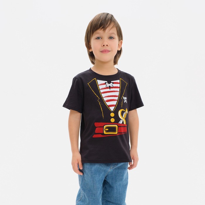 Футболка детская KAFTAN Пират, чёрный, рост 98-104 (30) футболка детская marvel человек паук рост 98 104 30 цвет красный чёрный