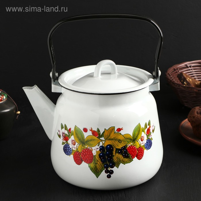 фото Чайник с петлёй 3,5 л, цвет белый сибирские товары