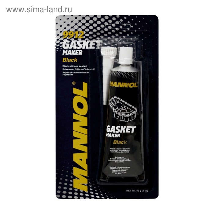 Герметик-прокладка черный силиконовый от -40С до +230С,Gasket Maker Black 9912, 85 гр