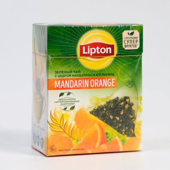 Чай Lipton зеленый, мандарин и апельсин, 36 г