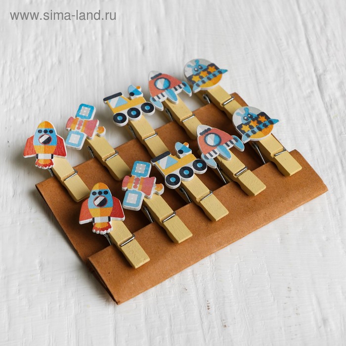 фото Набор декоративных прищепок «транспорт» набор 10 шт.