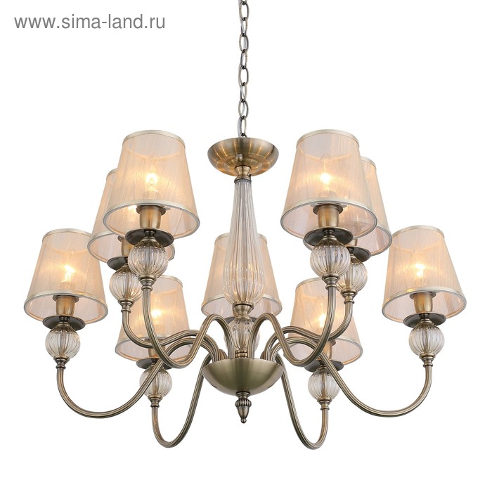 

Светильник подвесной Evoluce. SL185.303.09. Grazia. 9х40 Вт, E14, 76х76х48 см, цвет бронза, прозрачный