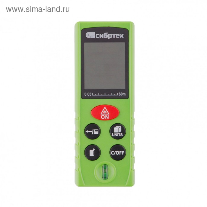 

Дальномер лазерный "СИБРТЕХ" 38011, 60 м, 650 hm, 2 мм/м, 2 класс, с пузырьковым уровнем