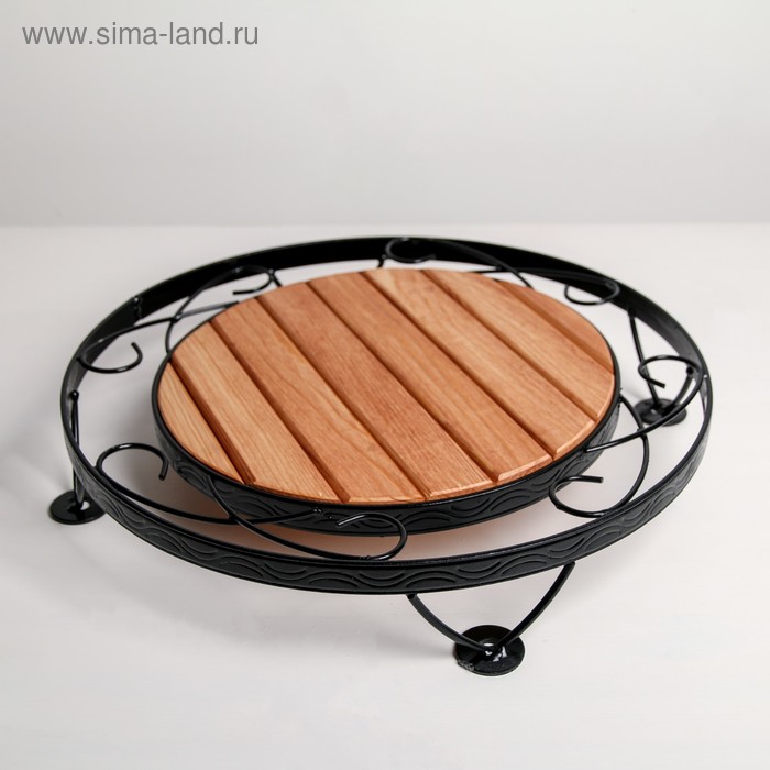 фото Подставка для цветов напольная, с деревом, на 1 цветок, цвет чёрный